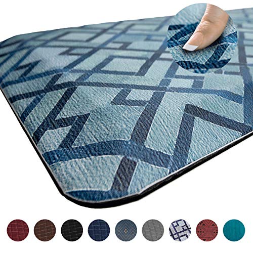 Anti Fatigue Comfort Floor Mat by Sky Mats -Commercial Grade Quality Perfect for Standup Desks, Kitchens, and Garages - Relieves Foot, Knee, and Back Pain (20x39x3/4-Inch, Blue Diamonds)