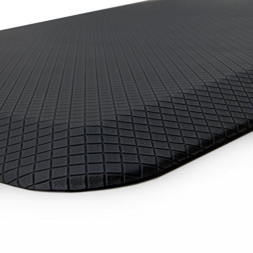 Buhbo ERGO Comfort Series Anti-Fatigue Floor Mat for Office, Kitchen, Standing Desk, Garage (20"x39") Black Checker