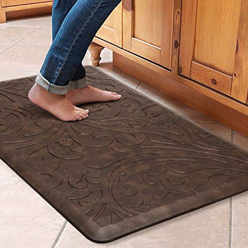 KMAT Kitchen Mat Cushioned Anti-Fatigue Floor Mat Waterproof Non-Slip Standing Mat Ergonomic Comfort Floor Mat Rug for Home,Office,Sink,Laundry,Desk 20"(W) x 30"(L),Brown