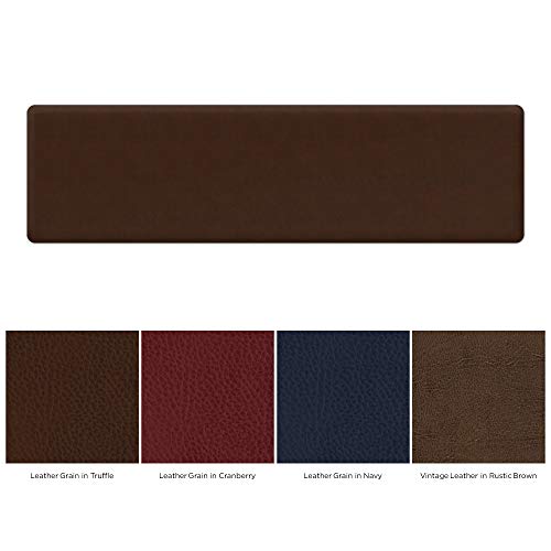 NewLife by GelPro Anti-Fatigue Nonslip 1/2" Thick Hard Floor Utility Mat for Garage, Patio and Kitchen, 20" x 72", Leather Grain Truffle