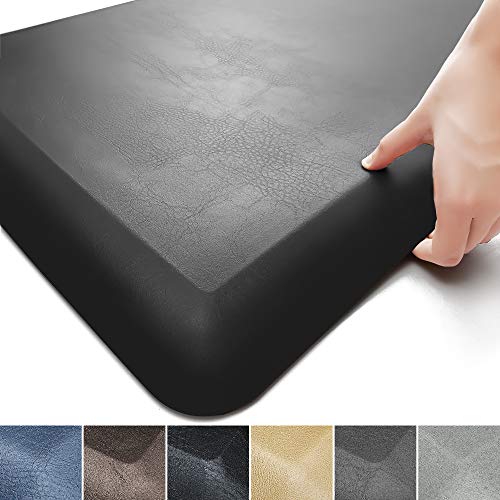 Color&Geometry Anti Fatigue Floor Comfort Mat 3/4 Inch Thick 17"24" Perfect for Standing Desks, Kitchen Sink, Stove, Dishwasher, Countertop, office or Garage, Black