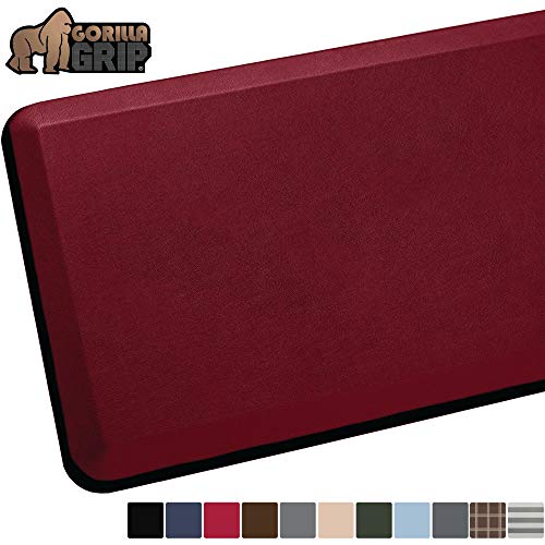 Gorilla Grip Original Premium Anti-Fatigue Comfort Mat, Phthalate Free, Ergonomically Engineered, Extra Support and Thick, Kitchen, Office, Gaming Standing Desk Mats, 32x20, Red