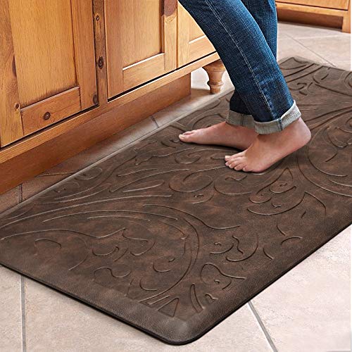 KMAT Kitchen Mat Cushioned Anti-Fatigue Floor Mat Waterproof Non-Slip Standing Mat Ergonomic Comfort Floor Mat Rug for Home,Office,Sink,Laundry,Desk 20"(W) x 39"(L),Brown